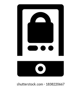 mobile padlock icon isolated sign symbol vector illustration - with style glyph icons