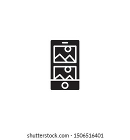 Mobile page with interface carousel post icon. Smartphone icon page symbol for your web site design or mobile app, graphic design, UI. EPS10. Vector illustration
