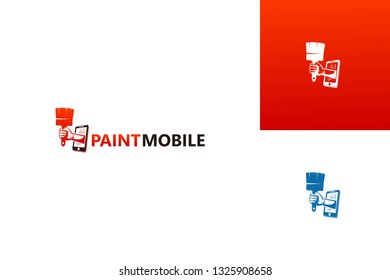 Mobile Paint Logo Template Design Vector, Emblem, Design Concept, Creative Symbol, Icon