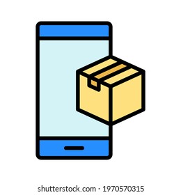 Mobile, parcel, tracking icon vector image. Can also be used for Delivery and logistics. Suitable for use on web apps, mobile apps and print media.