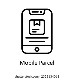 Mobile Parcel Vector    outline Icon Design illustration. Shipping and delivery Symbol on White background EPS 10 File