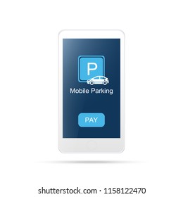 mobile parking ,online shopping concept.Payment mobile icon vector