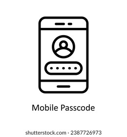 Mobile Passcode vector  outline Design illustration. Symbol on White background EPS 10 File