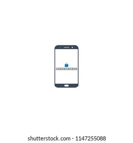 Mobile password  field vector, concept of smartphone security, personal access, user authorization, login, protection technology