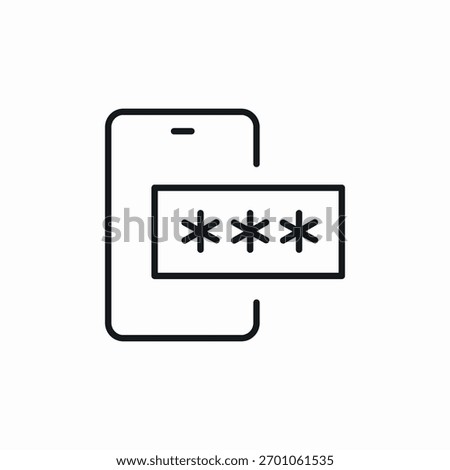 mobile password icon sign vector