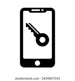 Mobile Password Icon, Vector Graphics Illustrations 