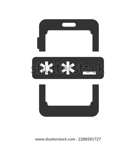 Mobile password icon, Vector Graphics