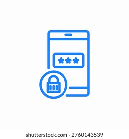 mobile password lock icon sign vector
