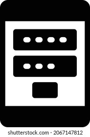icono de glifo vector de contraseña móvil