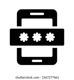 mobile password vector thin line icon 