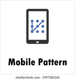 mobile pattern lock icon design vector