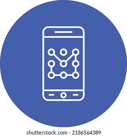 Mobile Pattern Lock line circle icon vector image. Can also be used for web apps, mobile apps and print media.