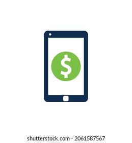 Mobile Pay Logo Template Design. Mobile money logo vector template