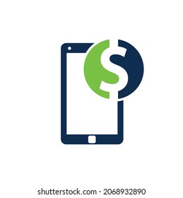 Mobile Pay Logo Template Design. Mobile money logo vector template