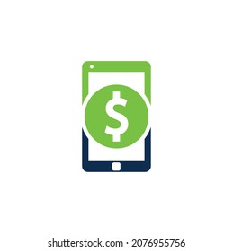 Mobile Pay Logo Template Design. Mobile money logo vector template