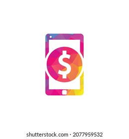 Mobile Pay Logo Template Design. Mobile money logo vector template
