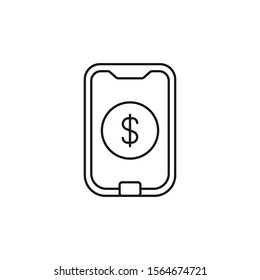 mobile pay - minimal line web icon. simple vector illustration. concept for infographic, website or app.