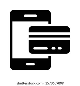 mobile pay vector glyph flat icon 