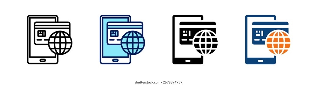 Mobile Zahlung Alles in einem Symbol Multi Styles Vektor-Set