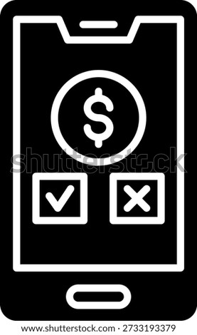 Mobile Payment App with Dollar Sign and Approval Buttons