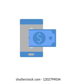 Mobile payment, banking, Money two color blue and gray icon