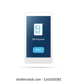 mobile payment ,bill payment.Payment mobile icon.Isolated on white
