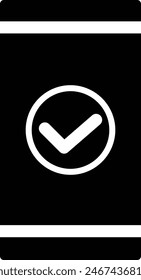 Mobile payment black silhouette icon