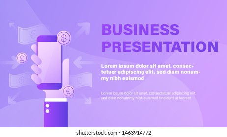 Mobile Payment. Business Presentation Background with Illustration.