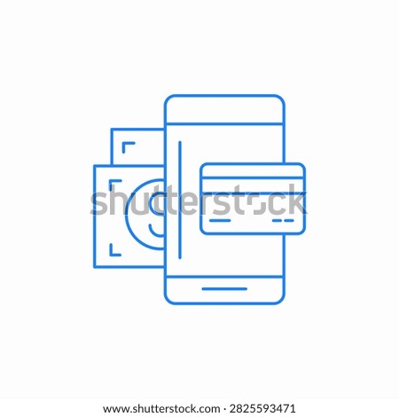 mobile payment card cash online banking ewallet icon sign vector