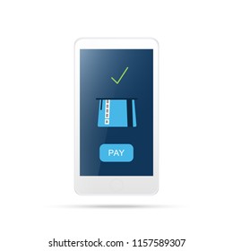 mobile payment ,payment with card.Payment mobile icon.Isolated on white