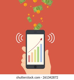 mobile payment with cell smart phone technology vector illustration