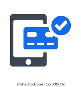 Mobile payment complete icon (vector illustration)