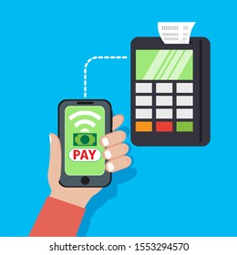 Mobile Payment Concept Hand, illustration vector