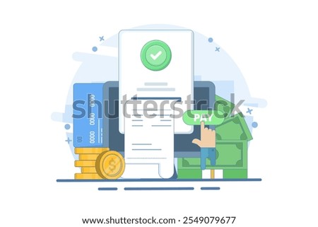 Mobile payment concept or online money transfer. Internet payment, online payment. Online shopping e-commerce marketplace. Flat vector illustration for landing page, mobile app, web banner.