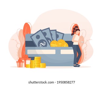 Mobile payment concept with person. Flat isometric vector illustration. Mobile device online banking. Vector illustration design.