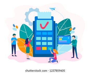 Mobile payment concept, vector illustration, online payment systems Electronic Data, purchase online.