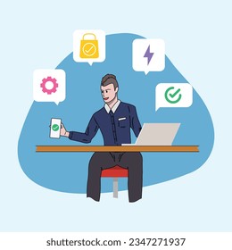Mobile payment concept. vector illustration