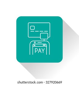 Mobile payment. Credit card reader on smartphone scanning a credit card