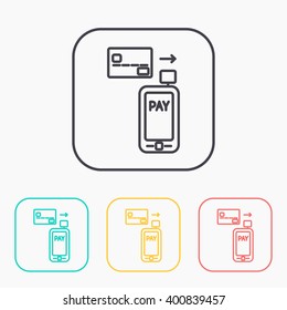 Mobile payment. Credit card reader on smartphone scanning a credit card 