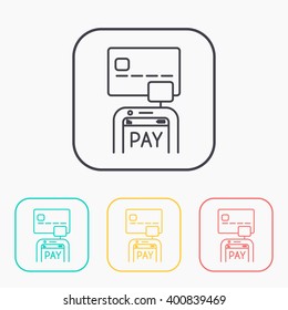 Mobile payment. Credit card reader on smartphone scanning a credit card 
