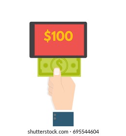 Mobile payment, e banking, Online payment use smartphone transfer concept. Flat style. Vector illustration