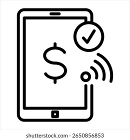 Pagamento Móvel Característica um Smartphone com um símbolo de dólar 