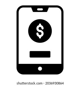 icono de esquema de pago móvil, icono comercial y financiero.