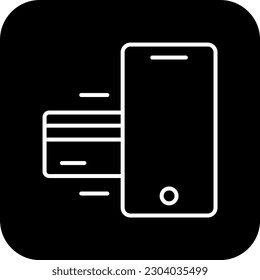 Mobile payment Finance icon with black filled line style. credit, phone, pay, transfer, digital, smartphone, technology. Vector illustration