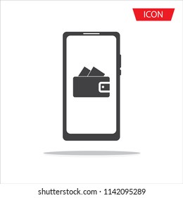 Mobile Payment . Flat Design. Business Concept icon vector isolated on white background.