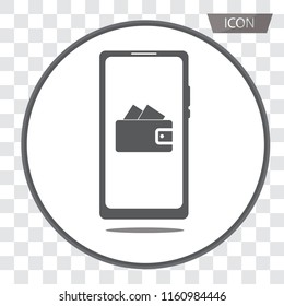 Mobile Payment . Flat Design. Business Concept icon vector isolated on white background.