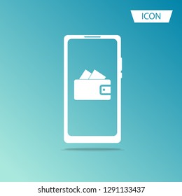 Mobile Payment . Flat Design. Business Concept icon vector isolated on white background.