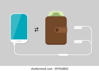 Mobile Payment: Flat lay vector illustration