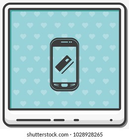 Mobile payment flat vector icon.