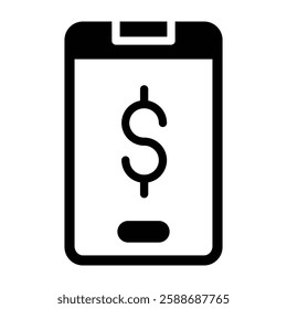 Mobile Payment Glyph Icon Design For Personal And Commercial Use